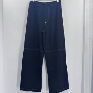 Zara Black Wide Leg drawstring pants trendy streetwear indie sleeze skater S